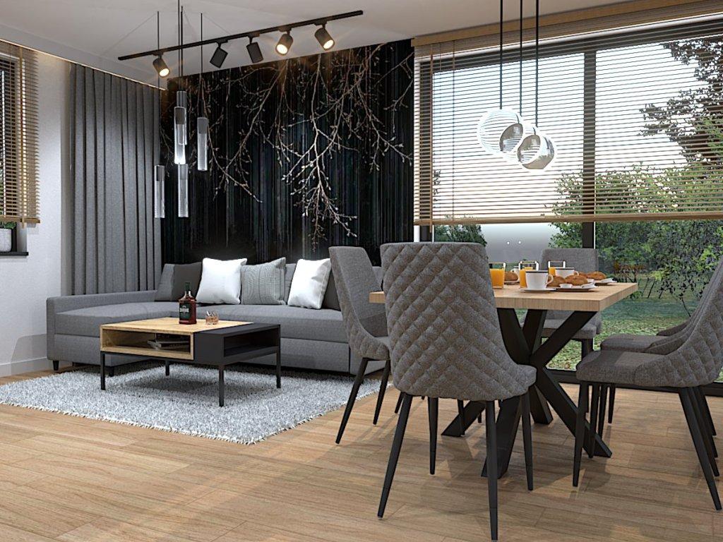 Mały salon z kuchnią miejscowość kamienna Góra, zdjęcie na ścianę z narożnikiem, tapeta na ścianie