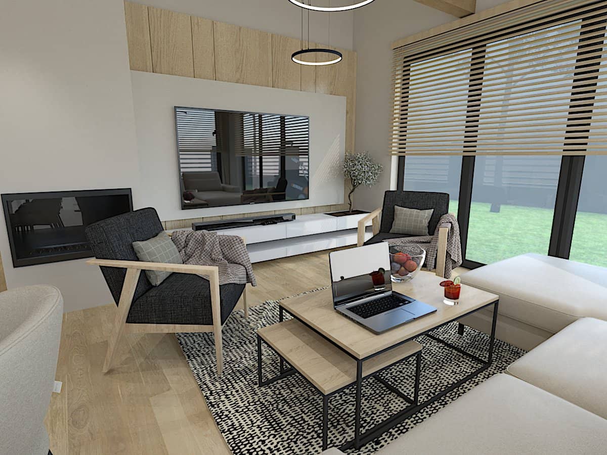 Salon w domu 120 m2