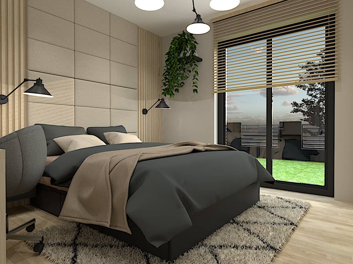 Sypialnia w domu o powierzchni 120m2