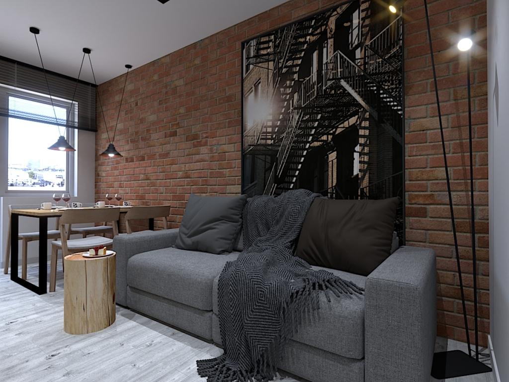 Aranżacja mieszkanie w styl industrialny 