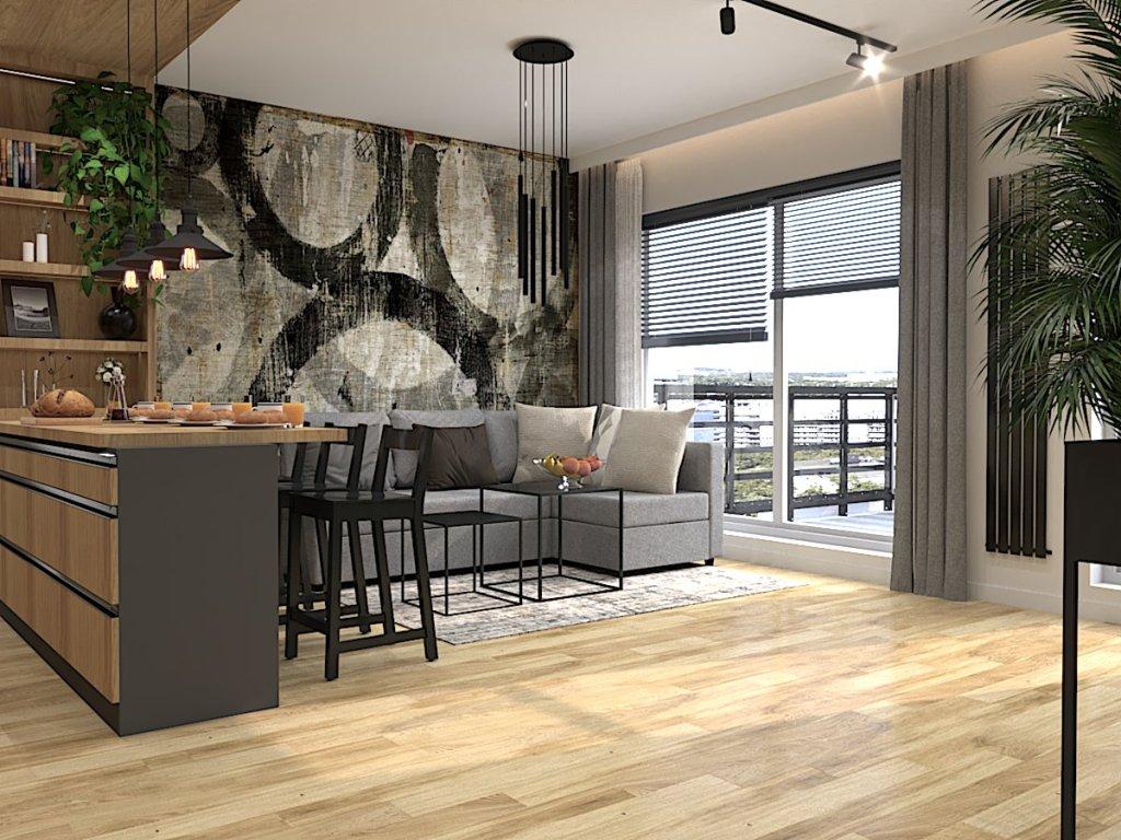 Salon w stylu industrialnym