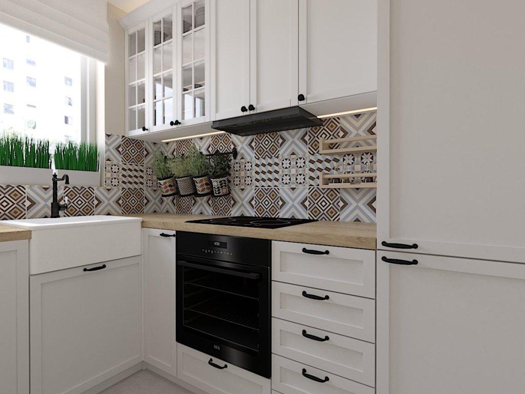 Projekt kuchni w mieszkaniu 48m2