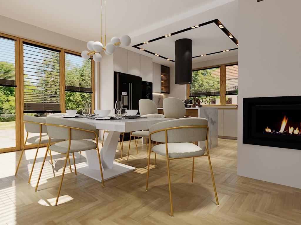 Salon z kuchnią 48m2 , strefa jadalniana i kuchenna