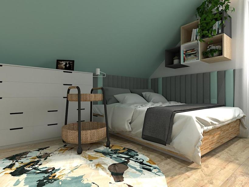 Pokój dla dziewczynki na poddaszu