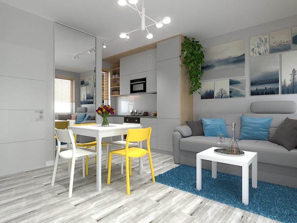 Salon połączony z aneksem kuchennym