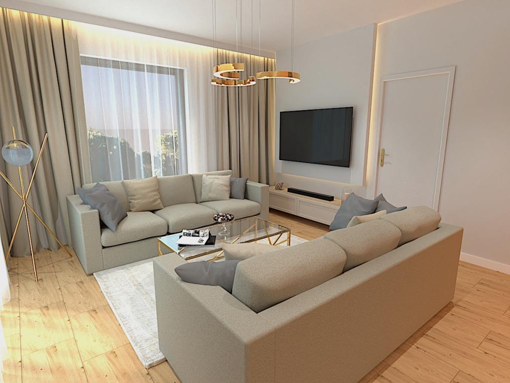 Zdjęcie wnętrza pokoju w stylu glamour