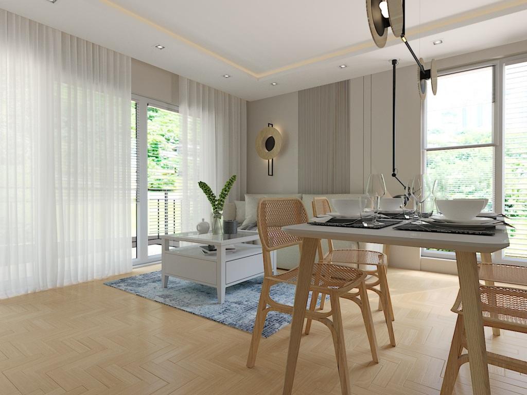 Salon z aneksem stylu modern classic: Połączenie elegancji i funkcjonalności