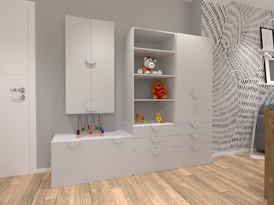 Miejsca na zabawki w pokoju dziennym