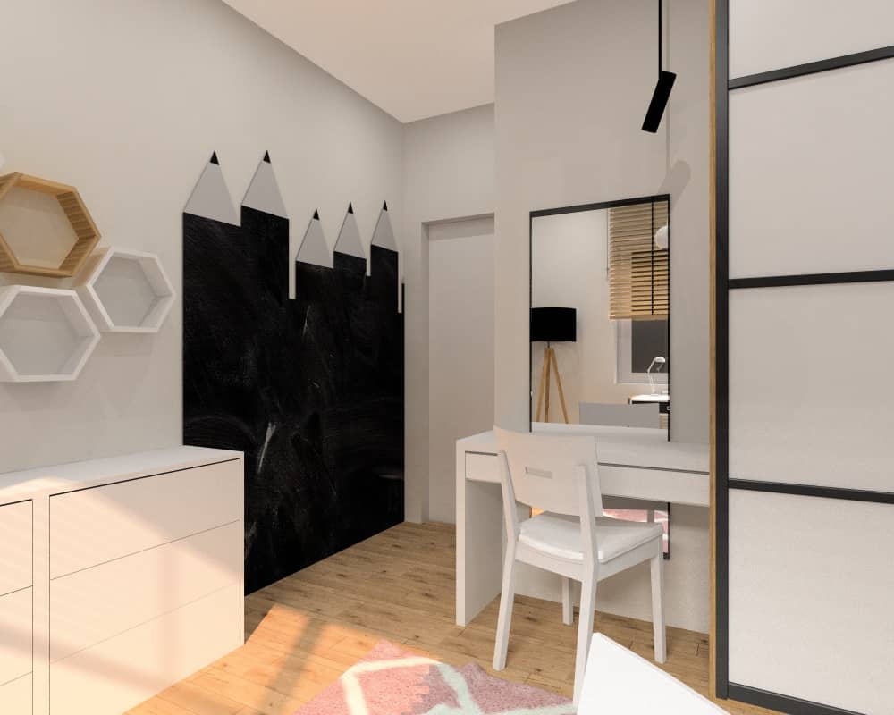 Pokój dla dziewczynki 11 lat, farba tablicowa na ścianie