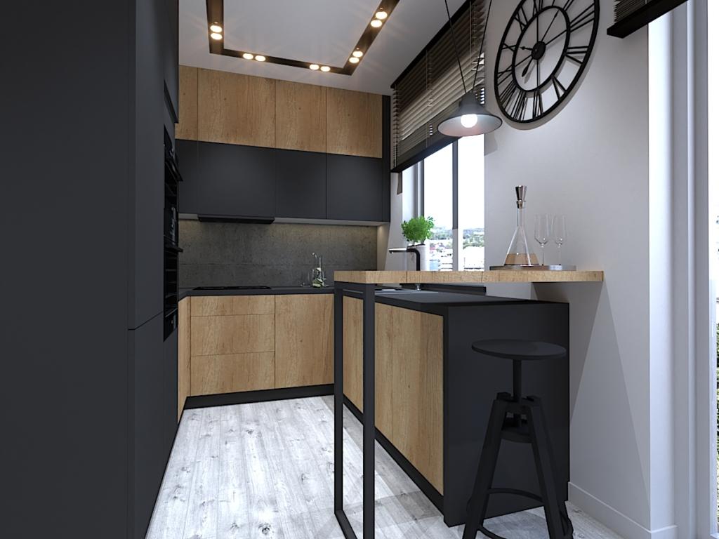 Projekt wnętrza mieszkania w stylu loft wnętrze kuchni