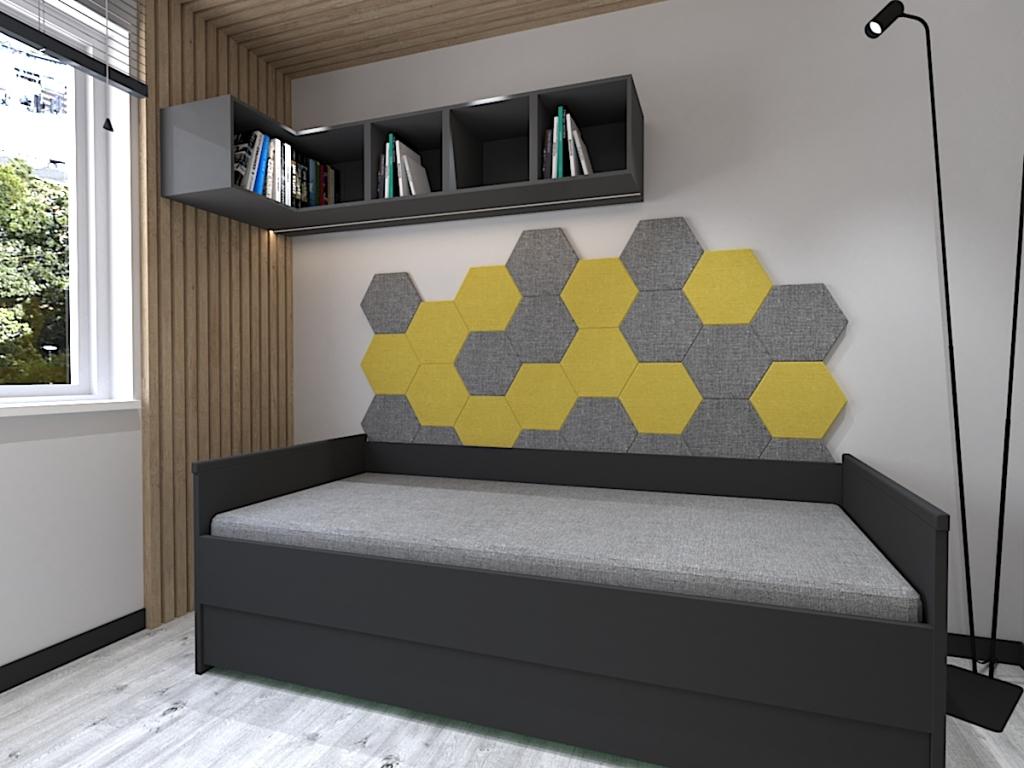 Projekt wnętrza pokoju młodzieżowego w mieszkaniu w stylu loft