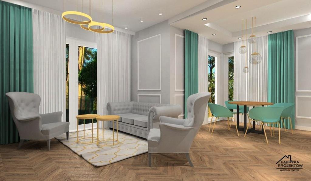 Efekt nowojorski w salonie z kuchnią oraz salon z kuchnią w stylu nowojorskim