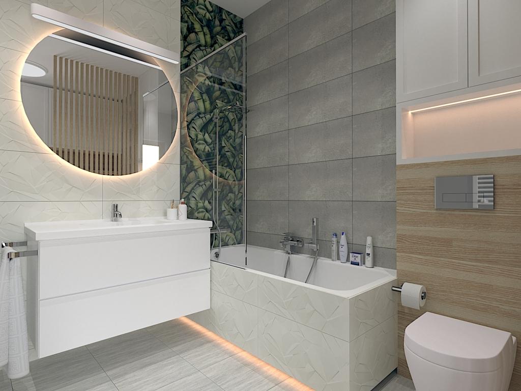 Projekt łazienki w mieszkaniu 80m2