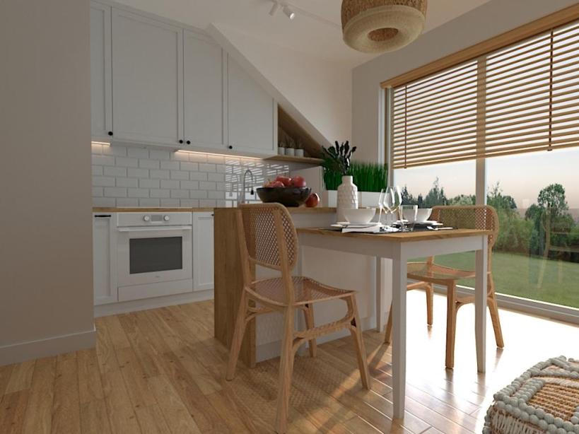 Projekt małej kuchni w stylu boho Chojnice