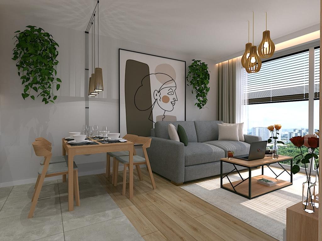 Projekt wnętrza mieszkania salon