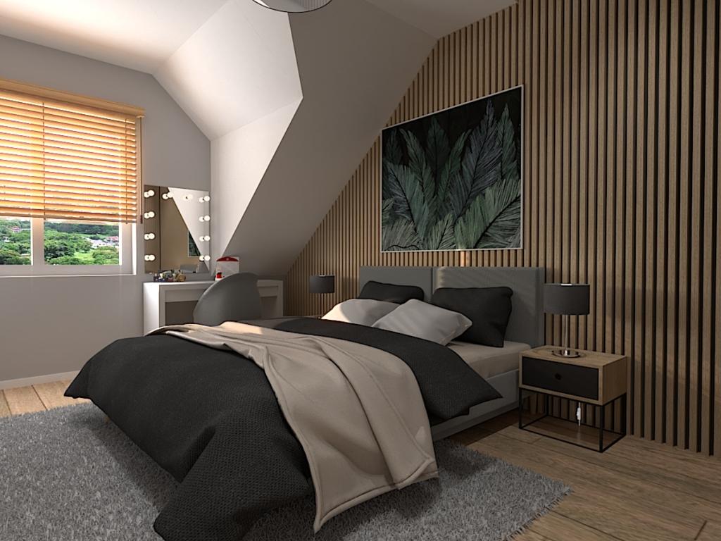 Projekt wnętrza mieszkania sypialnia