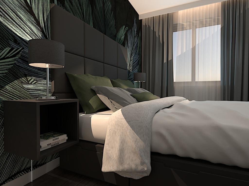 Wnetrze nowoczesnej sypialni