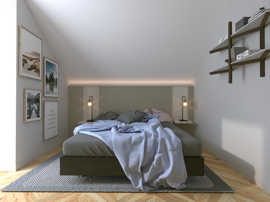 Wnętrze przytulnej sypialni