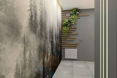 Wąski przedpok&oacute;j w bloku. Projekt wnętrza 9m2