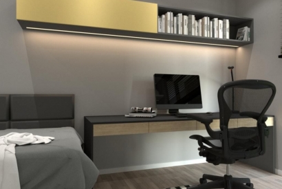 Projekt pokoju dla nastolatka 18 latka, aranżacja wnętrza 16m2