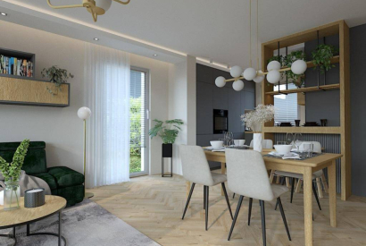 Projekt Salonu z Aneksem Kuchennym o Powierzchni 30m2