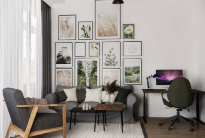 Przytulny salon z domowym biurem &ndash; 20 m2 harmonii i funkcjonalności
