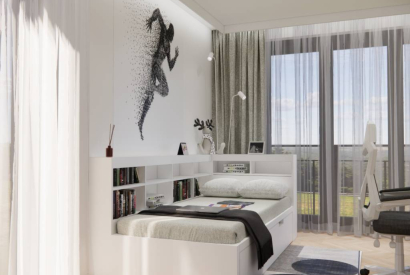 Nowoczesny pok&oacute;j młodzieżowy dla dziewczynki &ndash; 15 m2 inspiracji